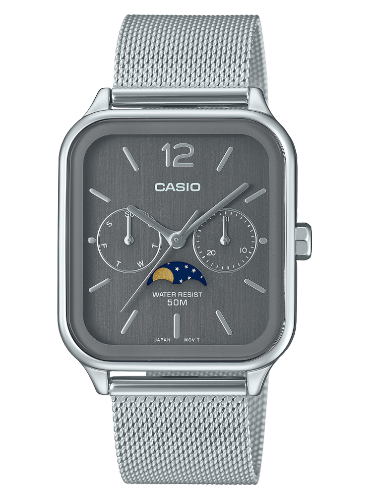 Montre Casio phase de lune grise MTP-M305M-8AVER - style sobre