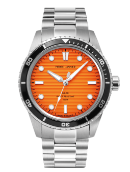 Montre homme solaire Pierre Lannier cadran orange 244H151 - style sport