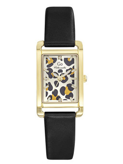 Montre femme Go léopard bracelet cuir noir 699632 - Style élégant