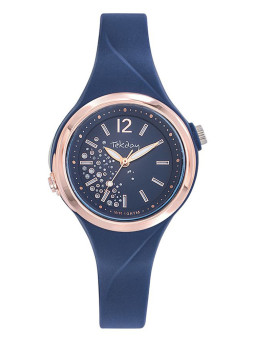 Montre enfant Tekday bleue strass 654941 - style élégant