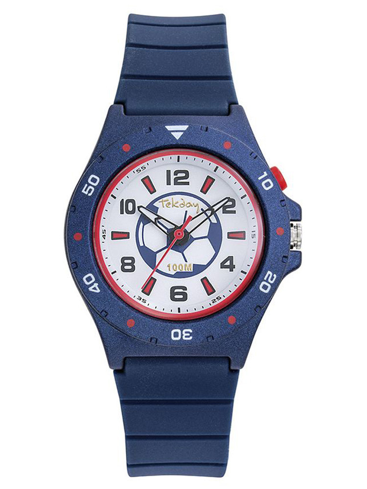 Montre enfant foot Tekday bleue 654951 - style sportif