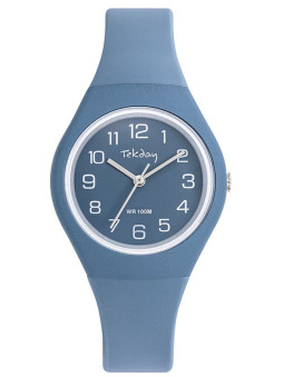 Montre Tekday bleue et blanche 654955 - style classique