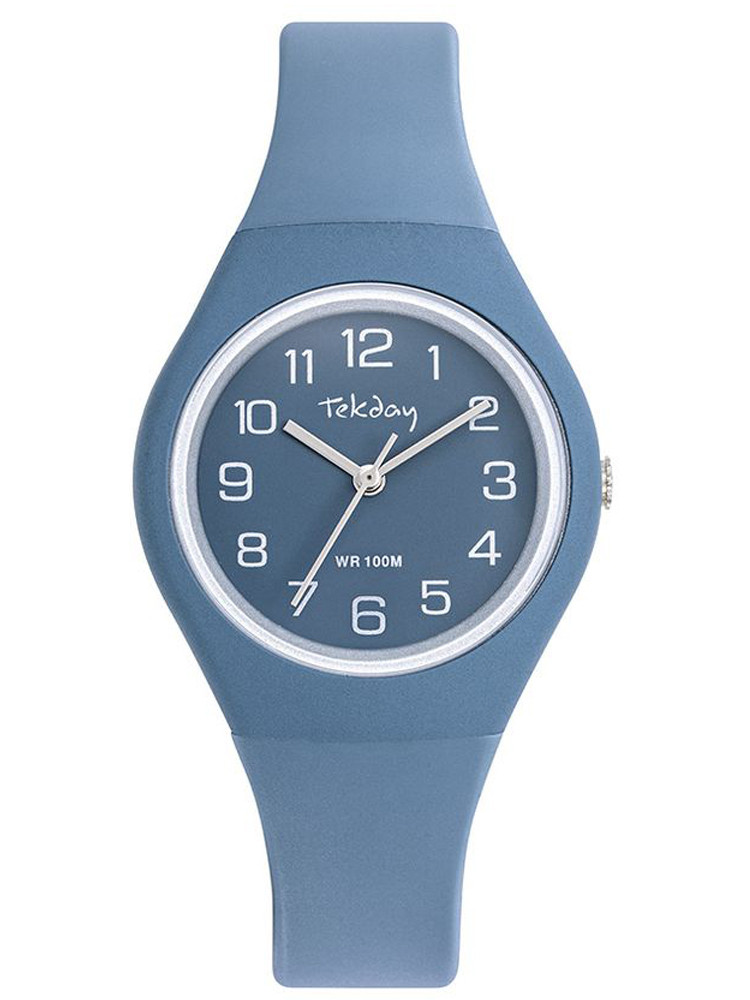 Montre Tekday bleue et blanche 654955 - style classique