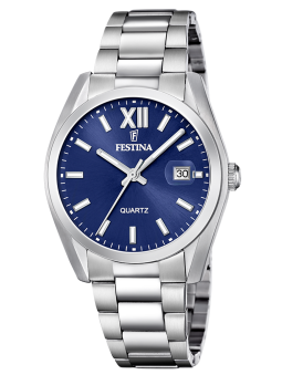 Montre acier cadran bleu...