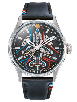 Coffret casque Patrouille de France montre automatique bracelet cuir 668907 - gros plan