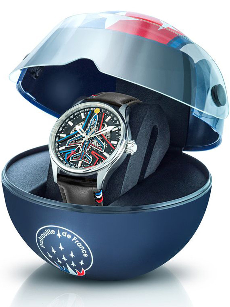 Coffret casque Patrouille de France montre automatique bracelet cuir 668907 - dans le casque