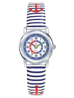 Montre enfant Certus Blanche et bleue motifs ancres 647712 - style marin