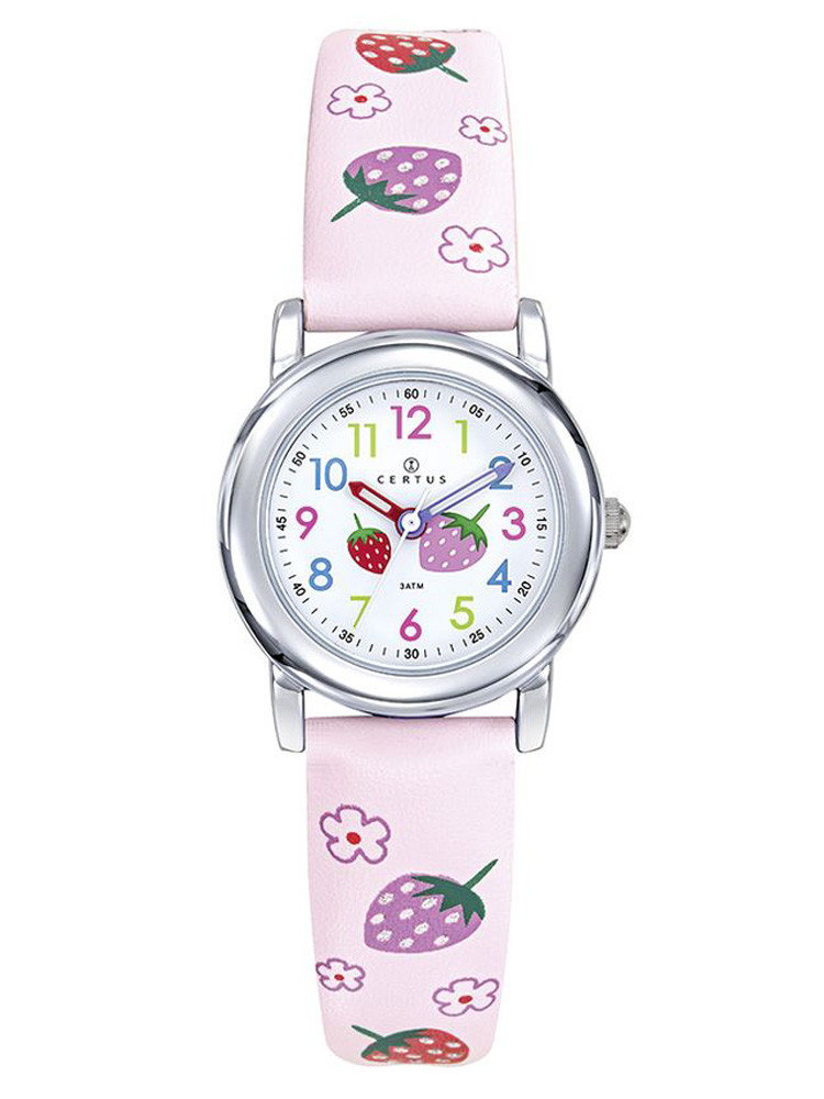 Montre enfant Certus rose motifs fraises 647713