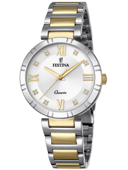 Montre femme acier bicolore...