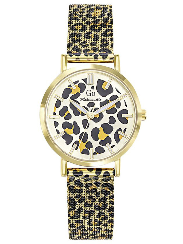 Montre femmes motifs léopard dorée Go 695674 - style sauvage