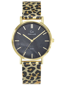 Montre femme léopard cadran nacre noire Go 695680 - style sauvage