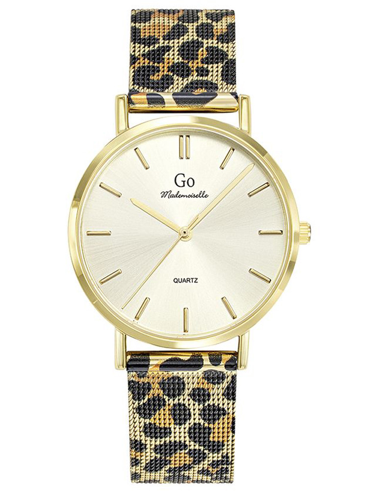 Montre femme léopard cadran doré Go 695681 - style sauvage