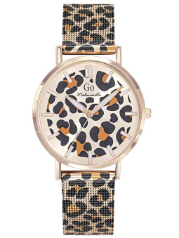 Montre femme léopard dorée rose Go 695679 - style sauvage