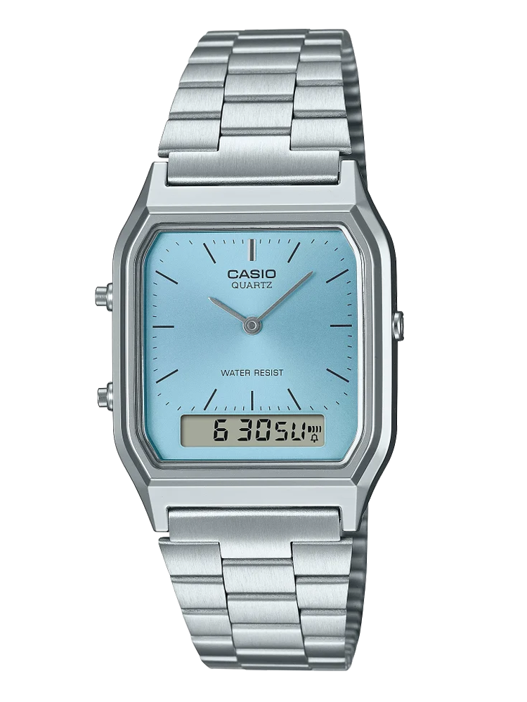 Montre vintage double affichage cadran bleu Casio AQ-230A-2A1MQYES - Style rétro