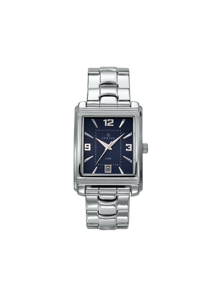 Montre homme Certus rectangulaire fond bleu
