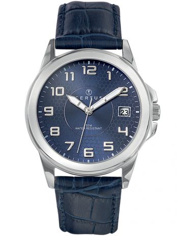 Montre homme Certus cuir bleu