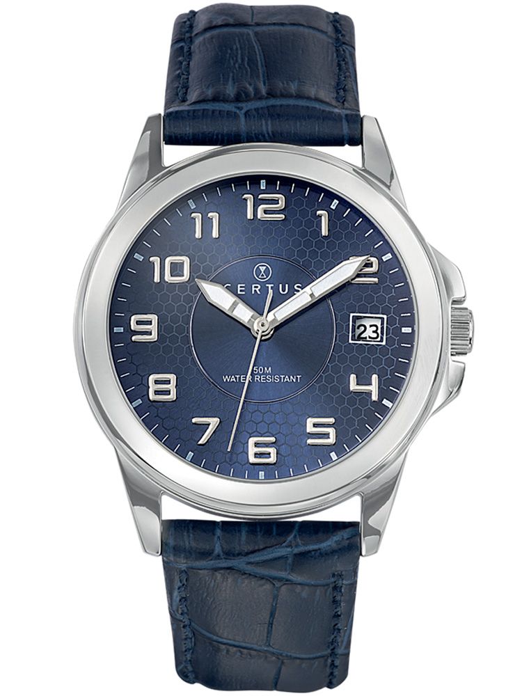 Montre homme Certus cuir bleu