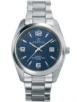 Montre homme Certus acier et fond bleu