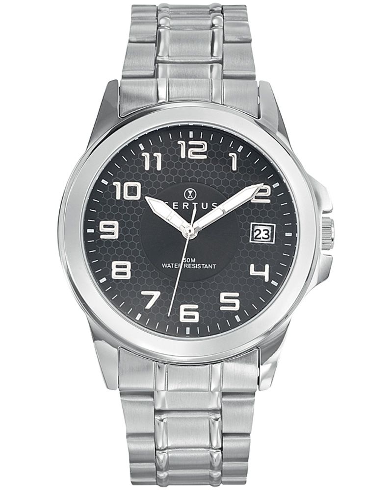 Montre homme Certus acier et fond noir