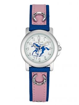 Montre enfant rose et bleu motif cheval - Certus