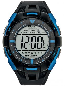 Ancienne montre sport, bleue et noir, de la marque Tekday. Code article : 655940. Hors collection.