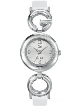 Montre femme Go bracelet cuir blanc