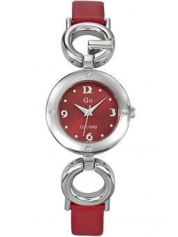 Montre femme Go bracelet cuir rouge