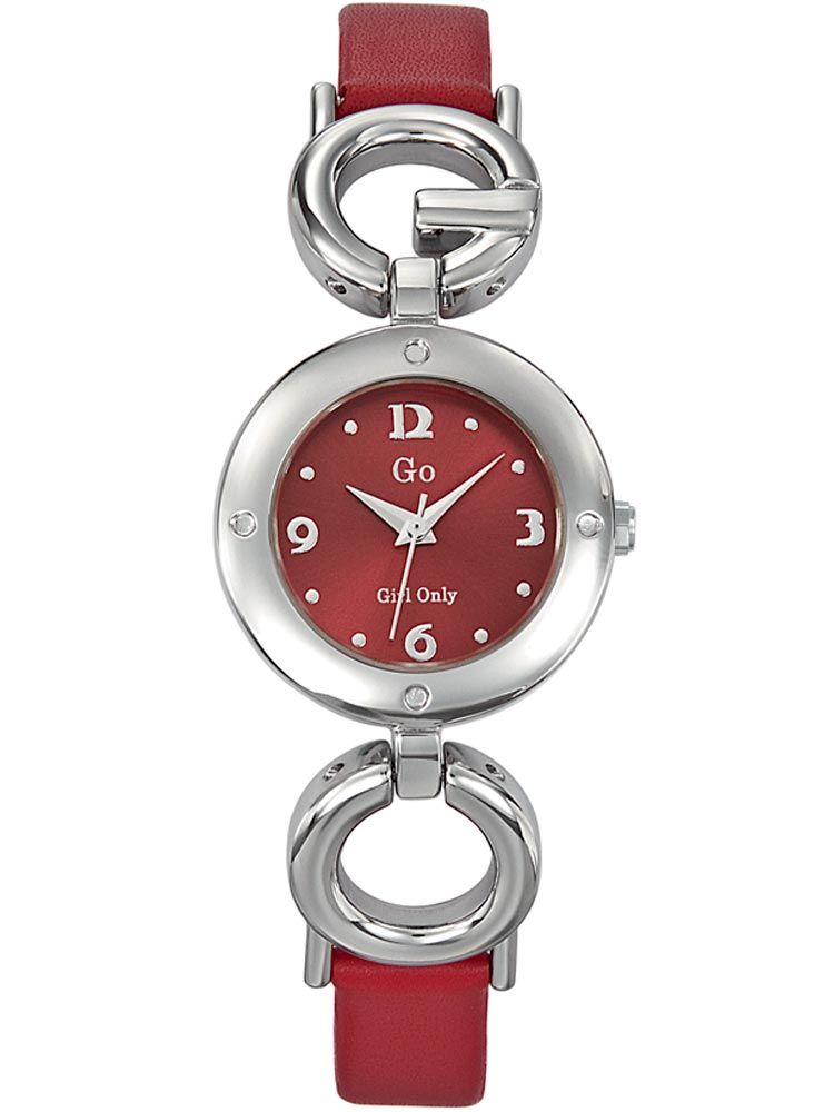 Montre femme Go bracelet cuir rouge