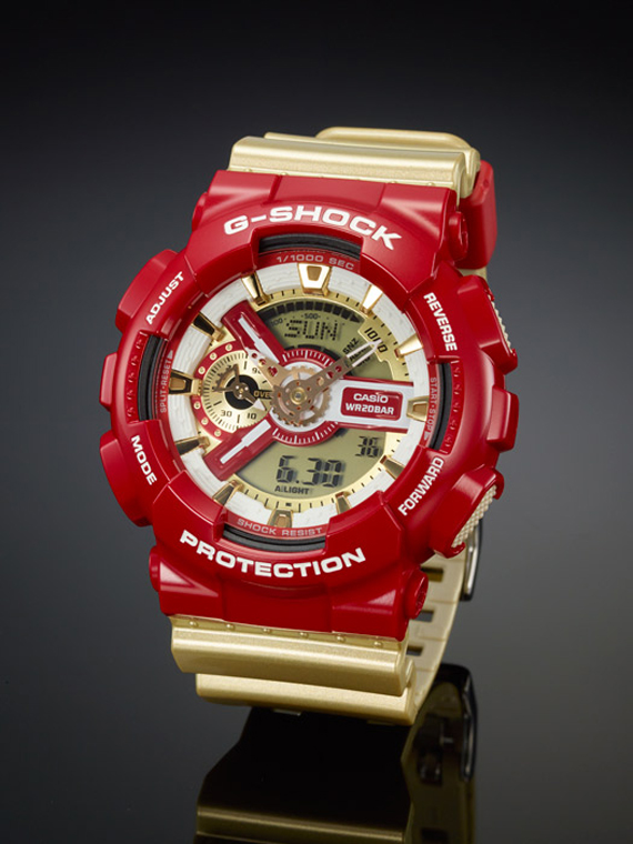 g-shock rouge et or